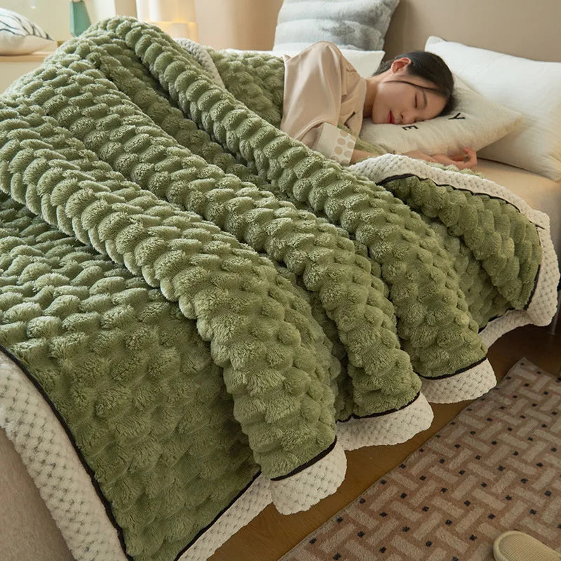 Afralia™ Warm Coral Fleece Blanket | Soft Comfort | Cozy Thicken | Autumn Winter Blanket