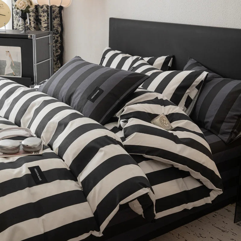 Afralia™ Nordic Cotton Bedding Sets High Quality Queen Twin Comforter Set