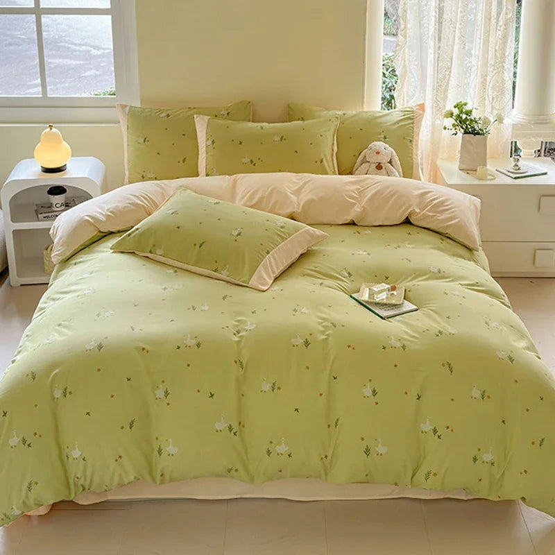 Afralia™ Soft 3D Printed Cartoon Bed Set - Double-Colored, Skin-Friendly Bed Linens for Adults