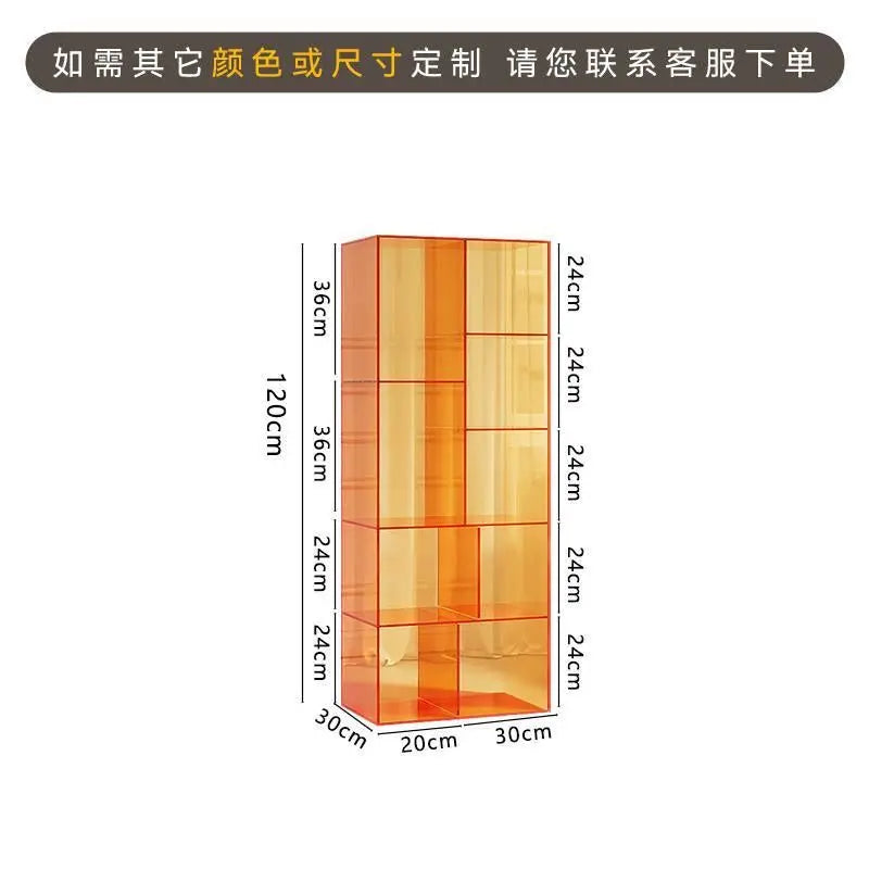 Afralia™ Modern Acrylic Bookcase Shelves: Light Luxury Art Museum Display Bookshelf