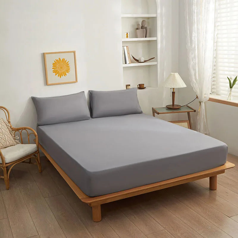 Afralia™ Soft Polyester Cotton Single Fitted Sheet Mattress Cover Bed Sheet