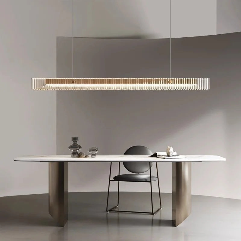 Afralia™ Modern Black Linear Glass Pendant Lamp