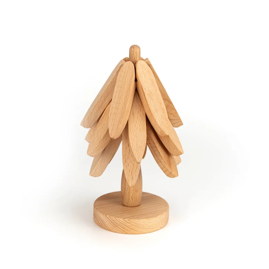 Afralia™ Wooden Trivets Tree Design Stand Heat Resistant Coaster Placemats Pot Mat