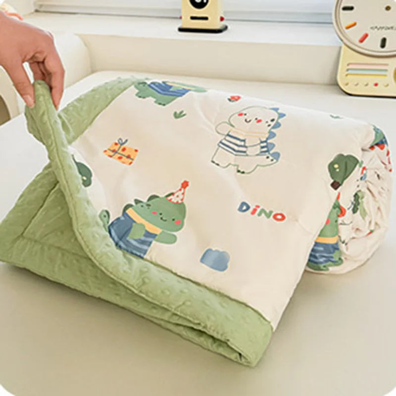 Afralia™ Cartoon Pattern Summer Comforter: Skin-Friendly Breathable Quilt for Kids & Adults
