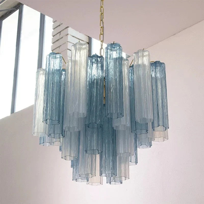Afralia™ Modern French Design LED Stained Glass Chandelier for Kitchen Bedroom