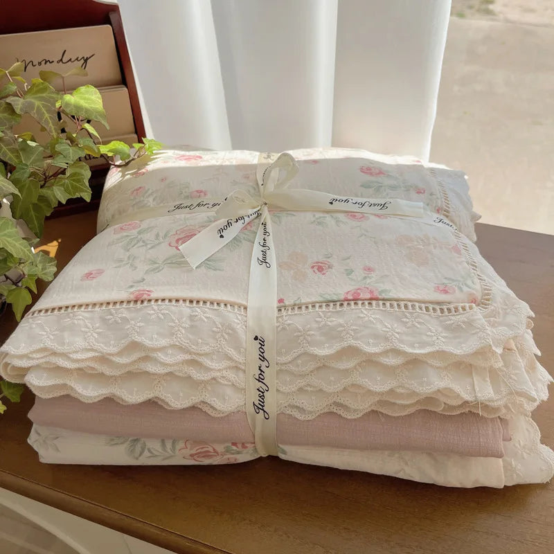 Afralia™ Lace Romantic Comforter Set - Full Twin Double Size Bed Linens