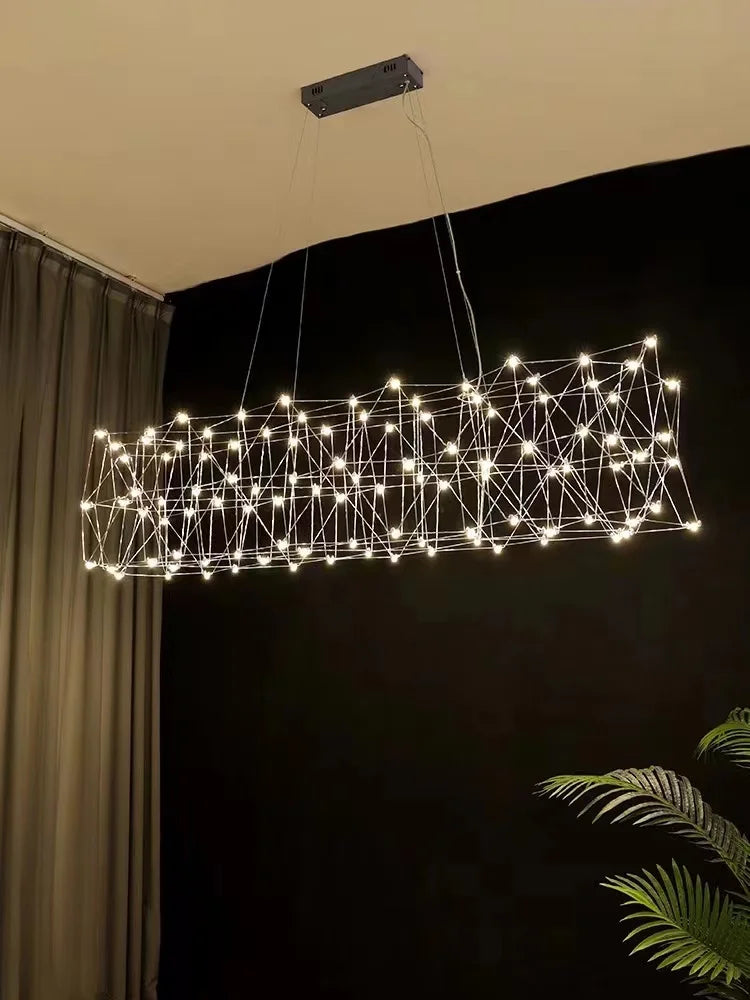 Afralia™ Stainless Steel Chandelier - Modern Luxury Lighting for Home, Bar, and Cafe