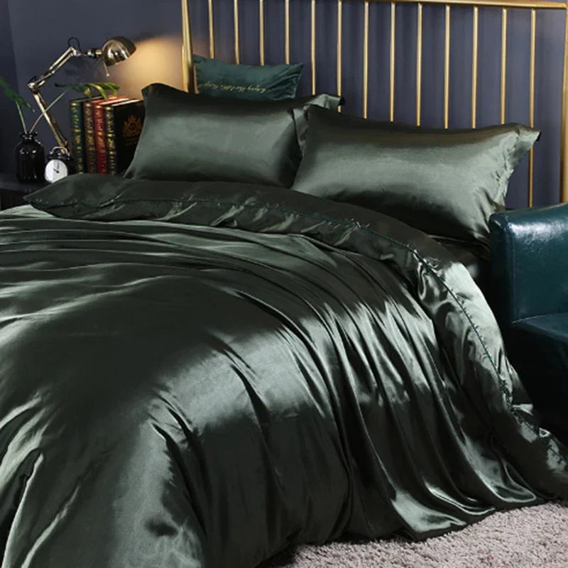Afralia™ Silk Bedding Sets: Smooth Comforter Covers for Cool Summer Sleep