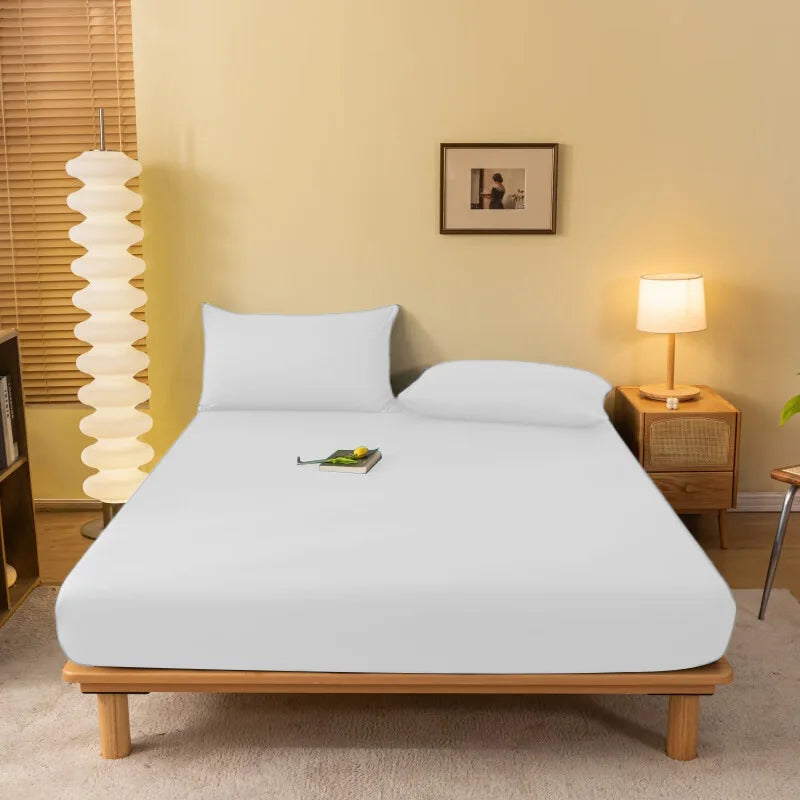 Afralia™ Cozy Solid Color Fitted Sheet - All Seasons Mattress Cover
