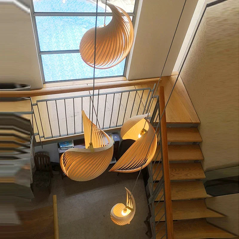 Afralia™ Conch Shell Chandelier LED Pendant Lamp for Dining Room Bar Island