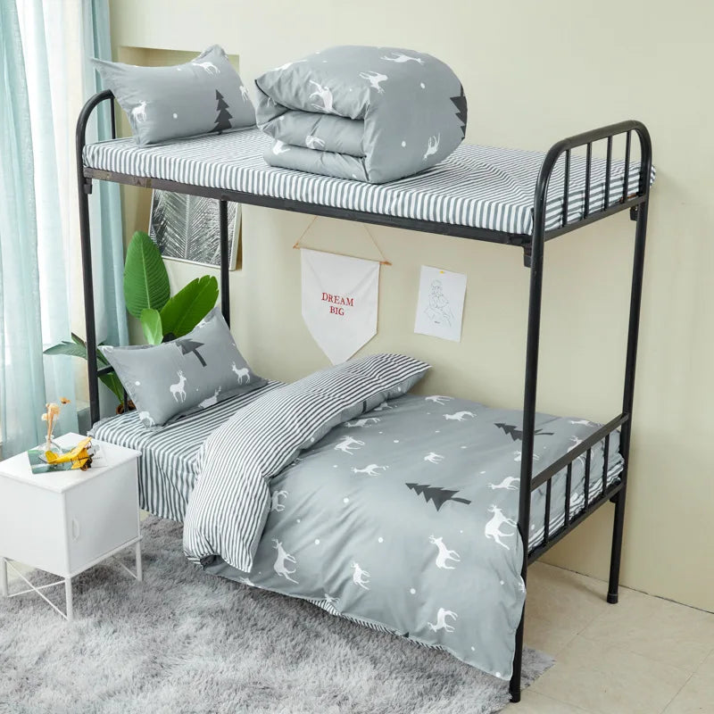 Afralia™ Soft Microfiber Double Duvet Set with Queen Bedsheet - Comforter Cover Set