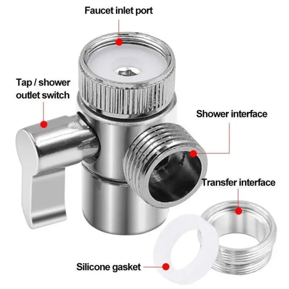 Afralia™ 3-Way Shower Head Diverter Valve | Three Function Switch Adapter - Bathroom Accessories