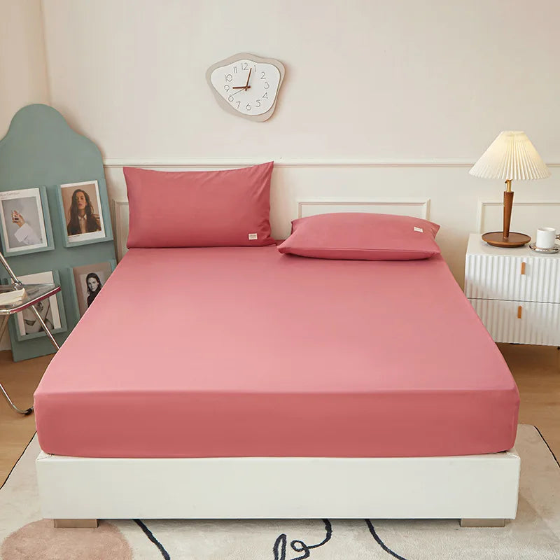 Afralia™ Solid Color Fitted Sheet: Cozy, Skin Friendly, Four Seasons Mattress Topper