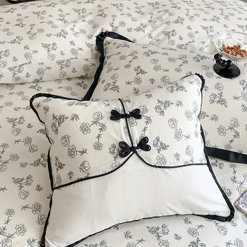 Afralia™ Printed Cotton Bedding Set, High Quality, Queen/King Size, Skin-Friendly, Double Bed Linens