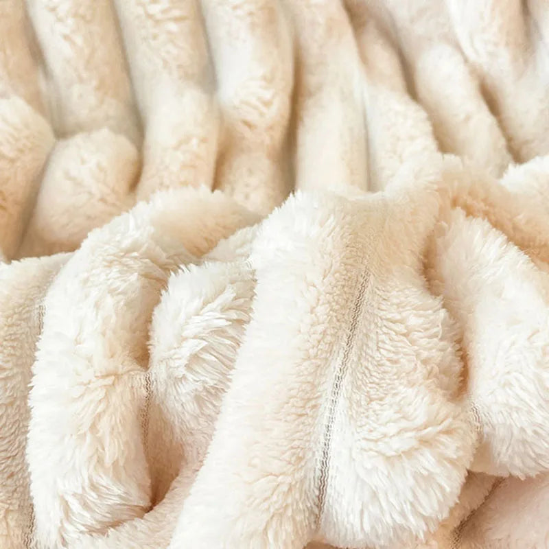Afralia™ Winter Faux Rabbit Velvet Fitted Bed Sheet - Single Bed Cover High-Quality Thickened