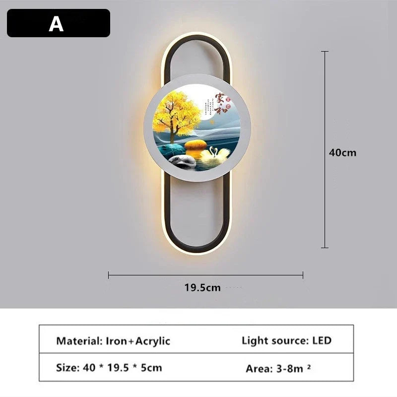 Afralia™ Wall Lamp for Bedroom Living Room Stairs, Creative Background Painting Decoration