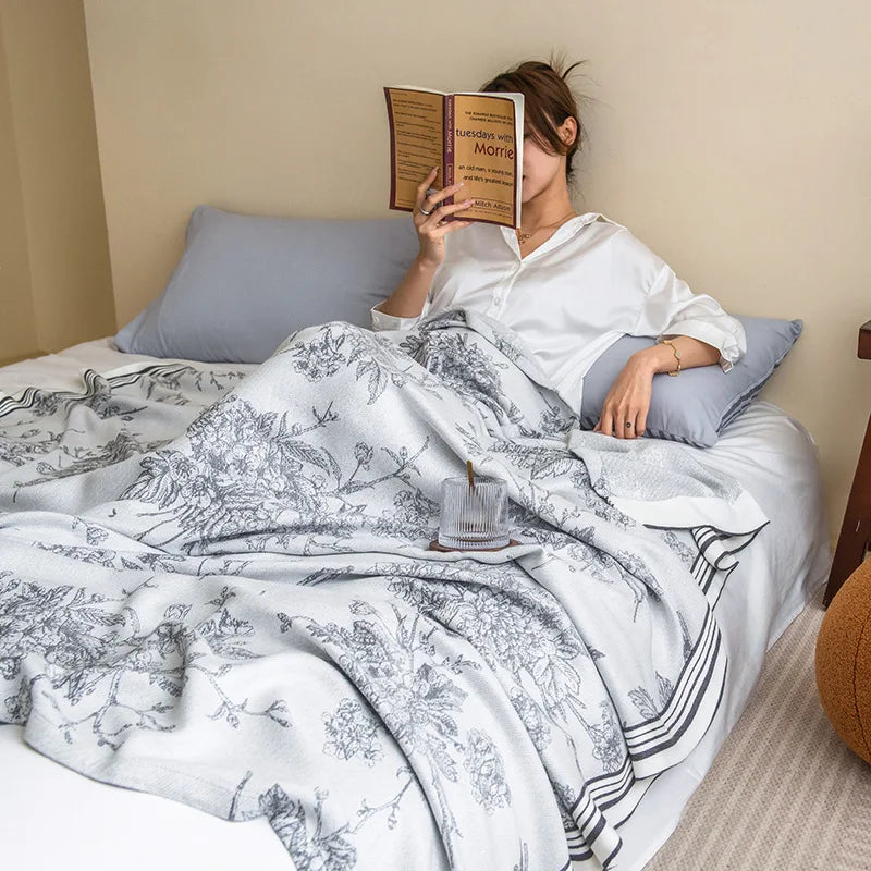 Afralia™ Bamboo Four Layer Gauze Summer Quilt - Cool & Refreshing Thin Blanket