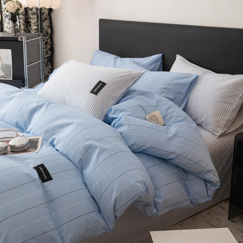 Afralia™ Nordic Cotton Bedding Sets High Quality Queen Twin Comforter Set