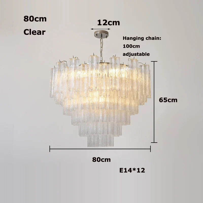 Afralia™ Glass Tube LED Chandelier - Dimmable Hanging Light for Dining Room