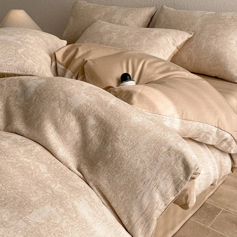 Afralia™ Luxury Jacquard 3-Layer Cotton Bedding Set - Soft & Skin-Friendly