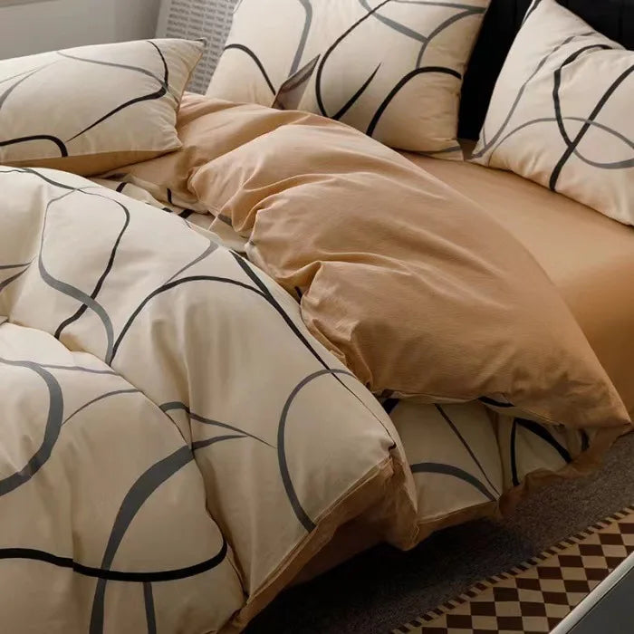 Afralia™ Geometric Print 100% Cotton Bedding Set for All Seasons