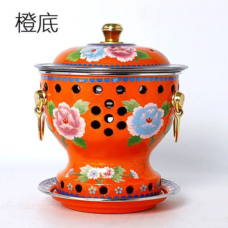 Afralia™ Mini Enamel Hotpot with Alcohol Burner, Pure Copper Single Serving Oil Boiler