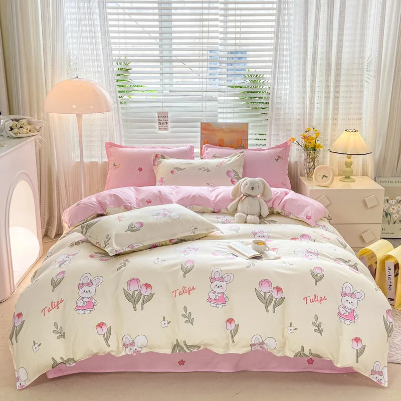 Afralia™ Animal Pattern Bedding Set - King/Queen Size Quilt Set for Comfortable Home.