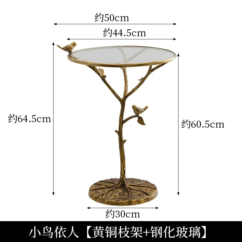 Afralia™ Brass Bird Side Table | Creative Tea Table | Balcony & Living Room Decor