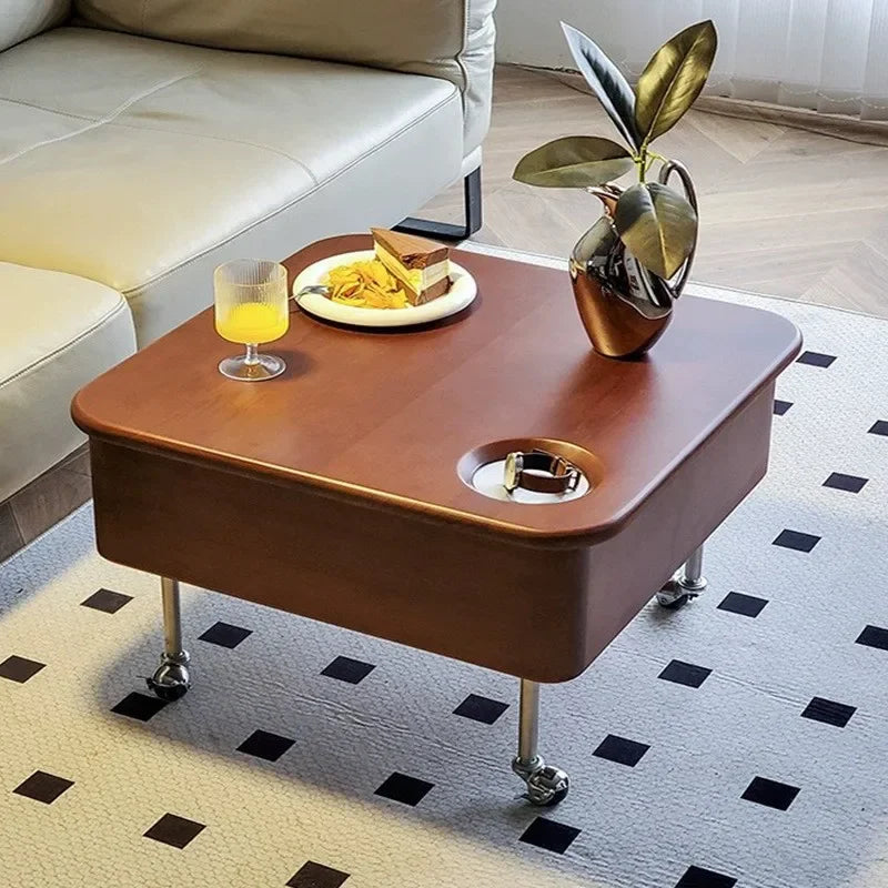 Afralia™ Medieval Style Compact Movable Dining Table for Small Living Spaces