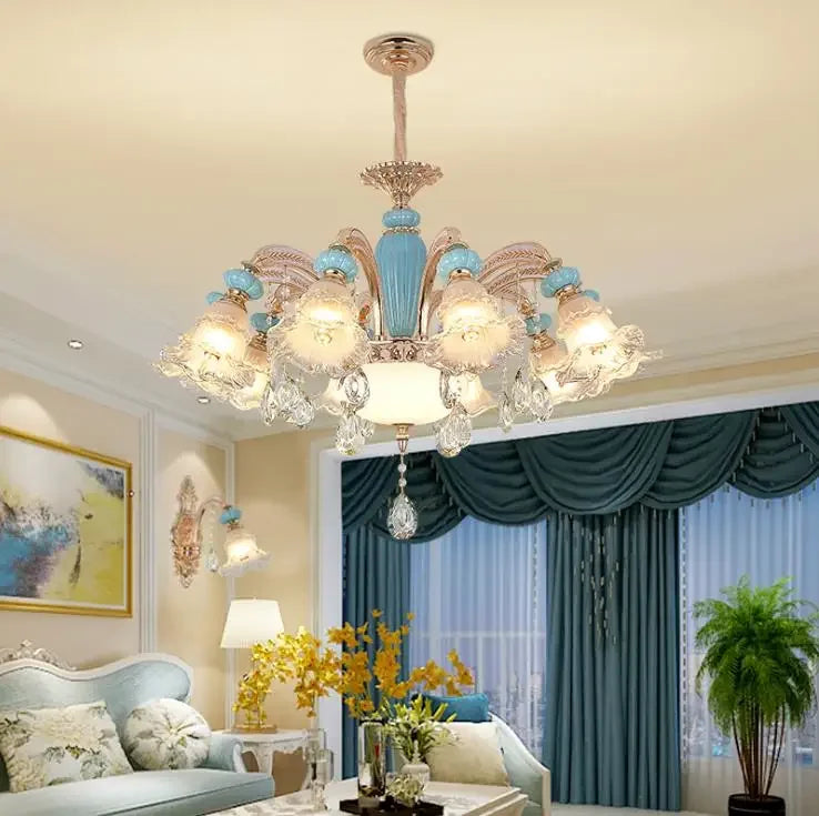 Afralia™ Crystal Chandelier Light - Modern Nordic Living Room Bedroom Lamp