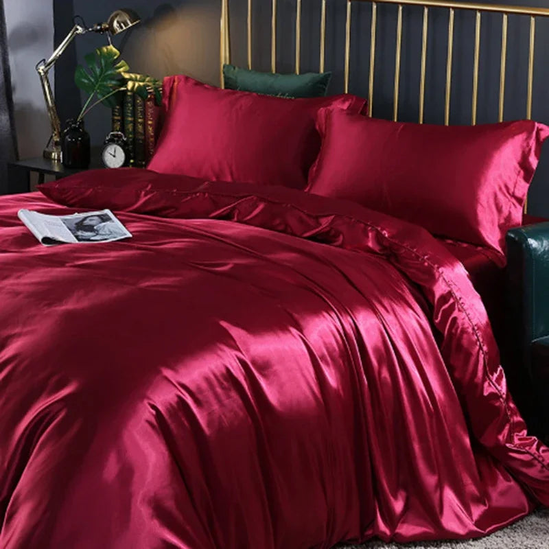 Afralia™ Silk Bedding Sets: Smooth Comforter Covers for Cool Summer Sleep