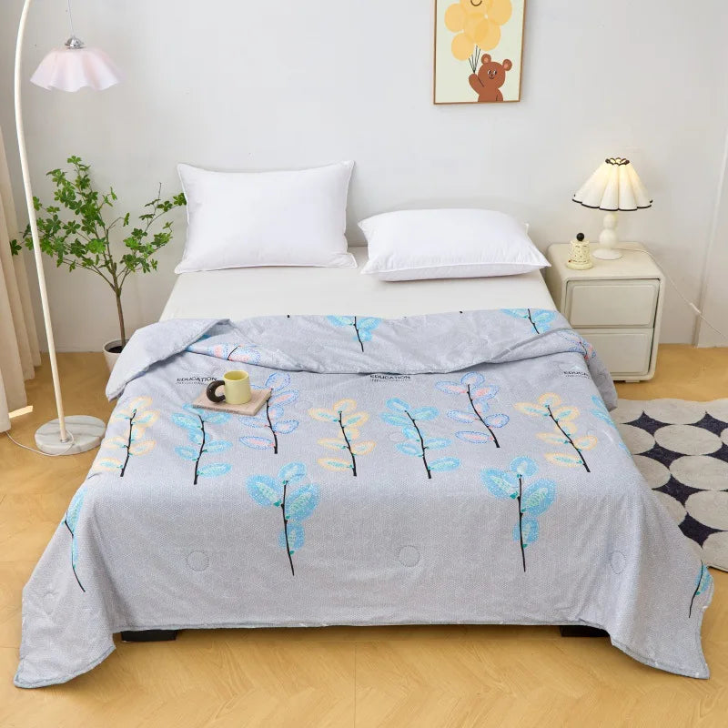Afralia™ Summer Jacquard Cotton Quilt - Ultra-Thin, Breathable Single Comforter