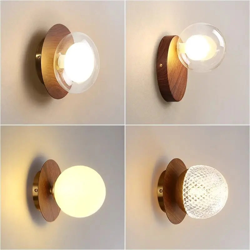Afralia™ Nordic Modern LED Glass Wall Light for Bedroom Living Room Decor