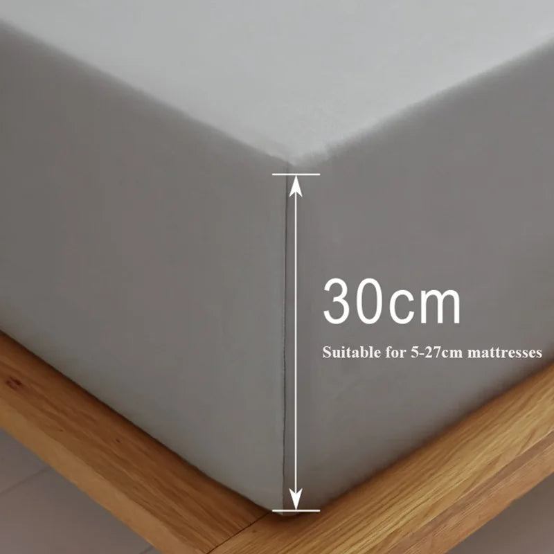 Afralia™ Pure Cotton Fitted Sheet: Comfortable Solid Color Mattress Cover