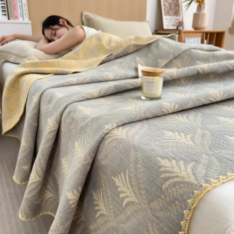 Afralia™ Cotton Towel Blanket, Rural Printed Thin Quilt - Luxury Breathable Bedspread