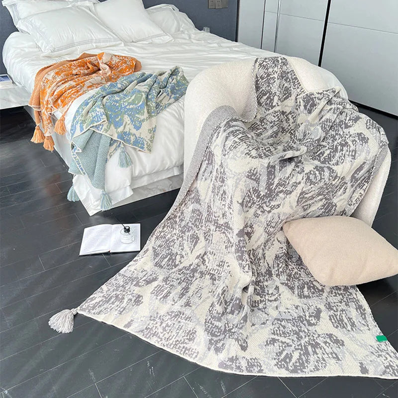 Afralia™ Bohemian Knitted Blanket for Picnic, Office, Bedroom, Sofa, Nap - Multi Purpose Cover