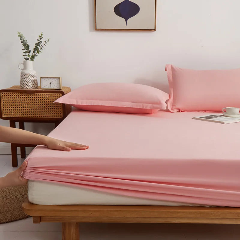 Afralia™ Pure Cotton Fitted Sheet: Comfortable Solid Color Mattress Cover