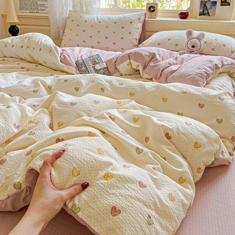 Afralia™ Cloud Touch Ultra Soft Duvet Cover Set in Sweet Design & Double Layer Yarn