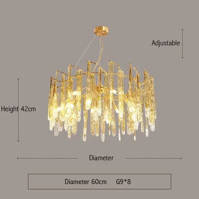 Afralia™ Nordic Luxury Crystal Ceiling Chandelier for Living Room, Bedroom, and Restaurant