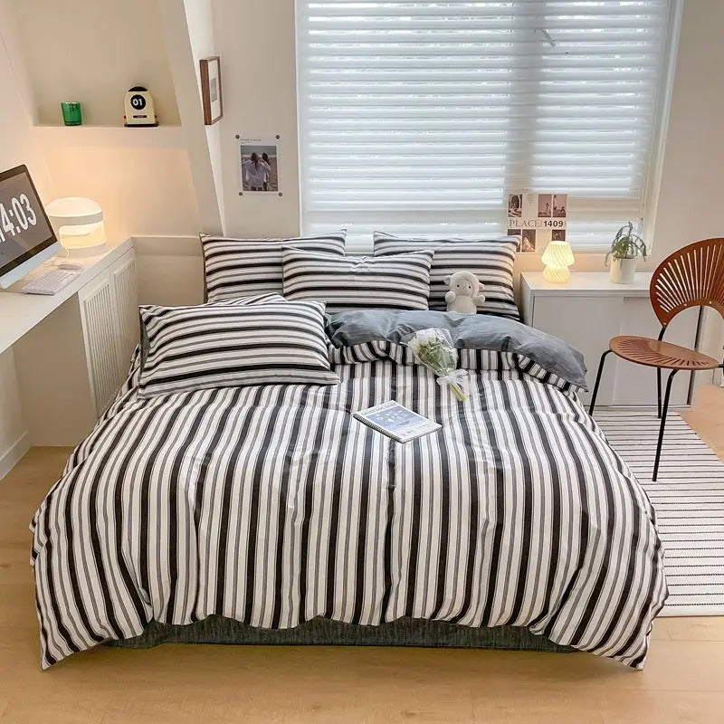 Afralia™ Nordic Cotton Printed Bedding Set for Twin Beds - Ultra Soft & Skin Friendly Home Bedclothes