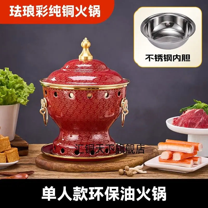 Afralia™ Pure Copper Hot Pot for Cooking