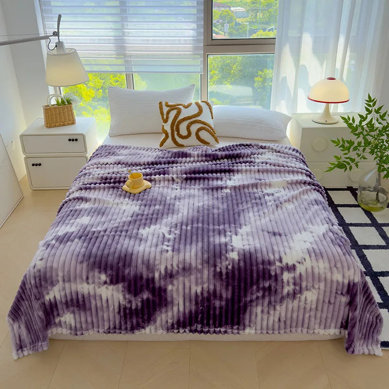 Afralia™ Marble Patterned Flannel Blanket - Multipurpose Office Nap Shawl & Cushion