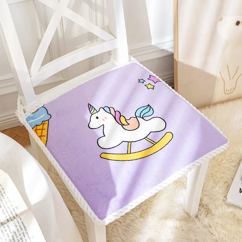 Afralia™ Milk Velvet Chair Cushion - Cozy Winter Seat Pad with Non-slip Strap