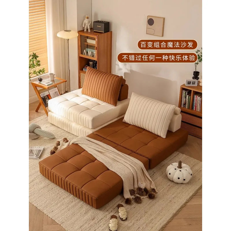 Afralia™ Retro Luxury Corduroy Double Sofa Bed - Customizable & Washable