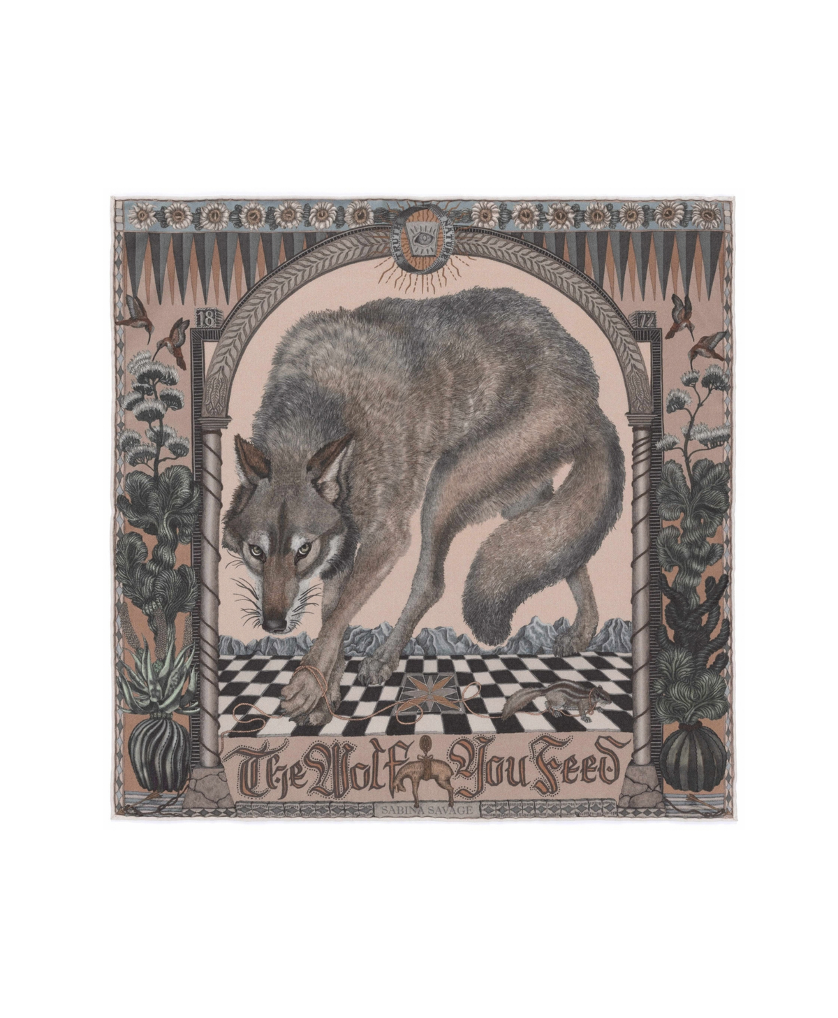 The Wolf You Feed Silk 42cm -Desert and Dawn