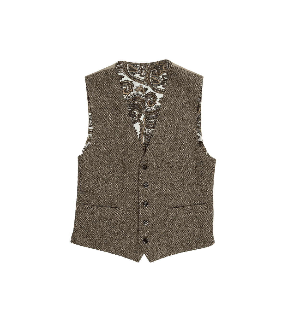 Brown Donegal Tweed Vest - He Spoke Style Shop - custom suits nyc bespoke tailor midtown, noho