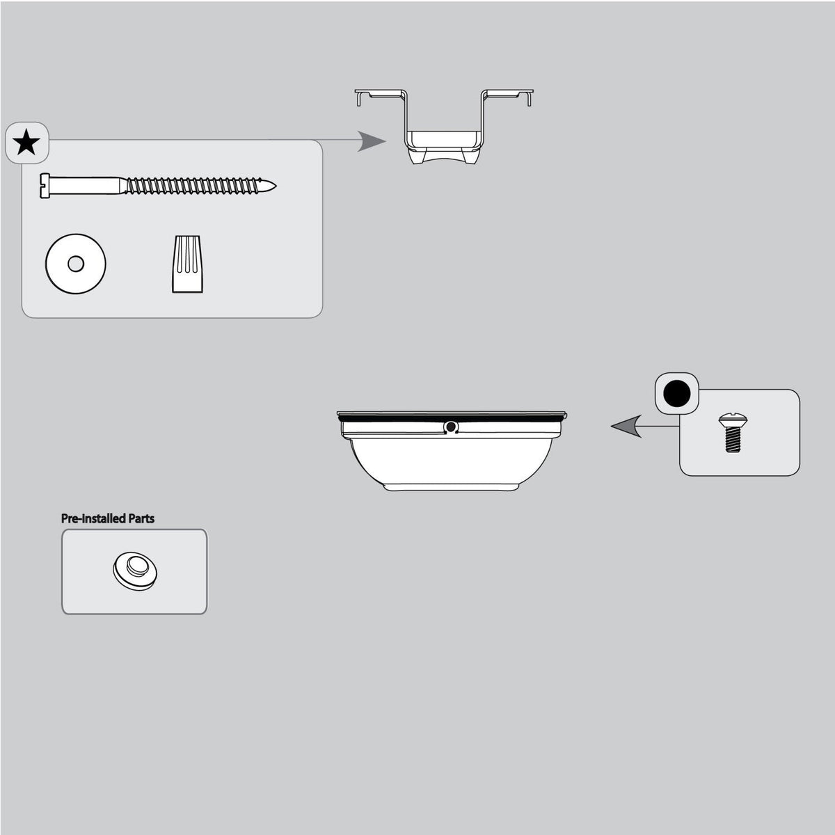 Canopy and Hanging Assembly-No Downrod-Fresh White - K031901826