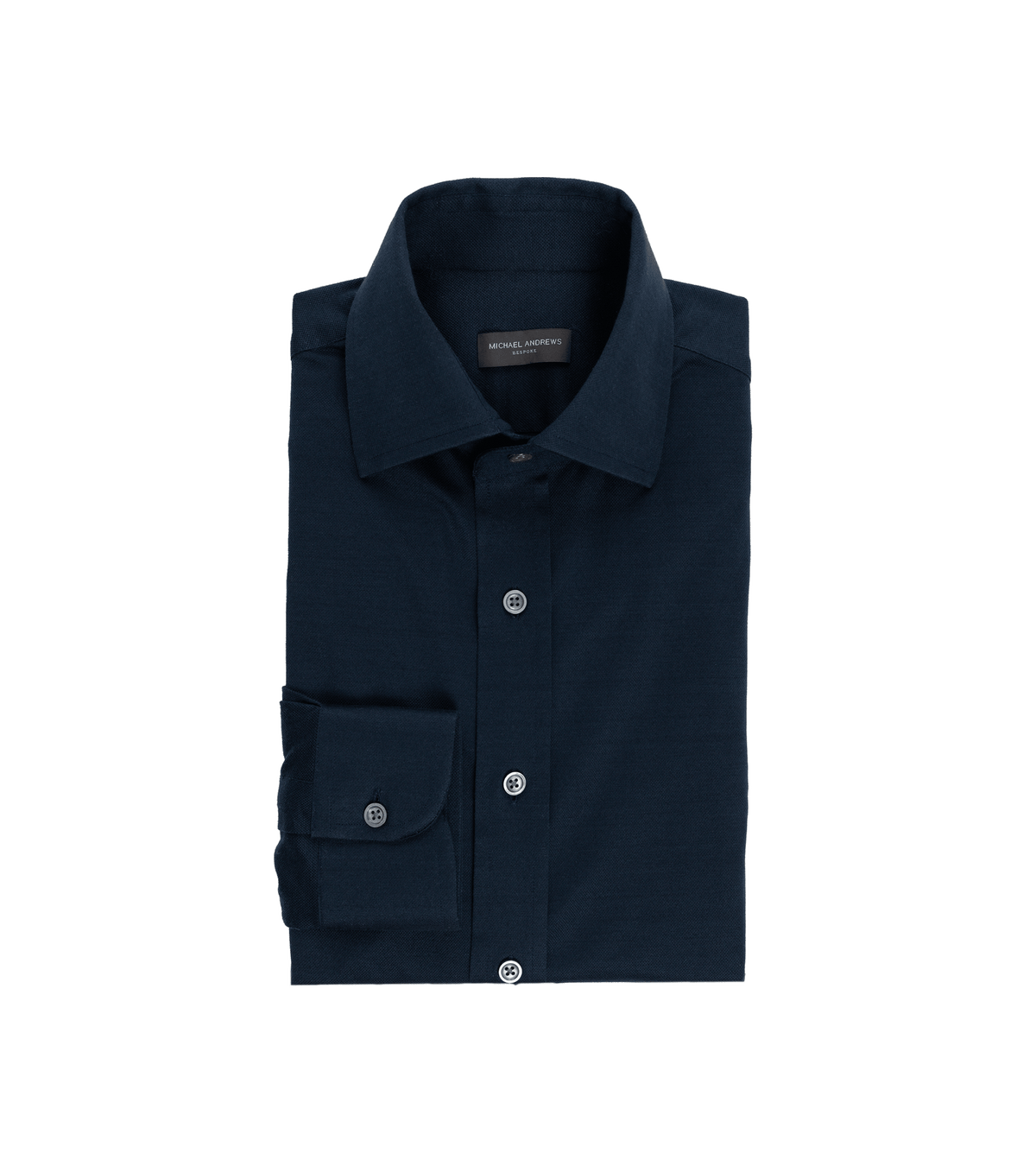 Dark Navy Blue Merino Wool Dress Shirt - He Spoke Style Shop - custom suits nyc bespoke tailor midtown, noho