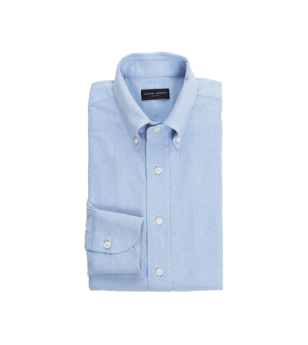 Light Blue Brushed Cotton Oxford Cloth Button-Down Dress Shirt - He Spoke Style Shop - custom suits nyc bespoke tailor midtown, noho