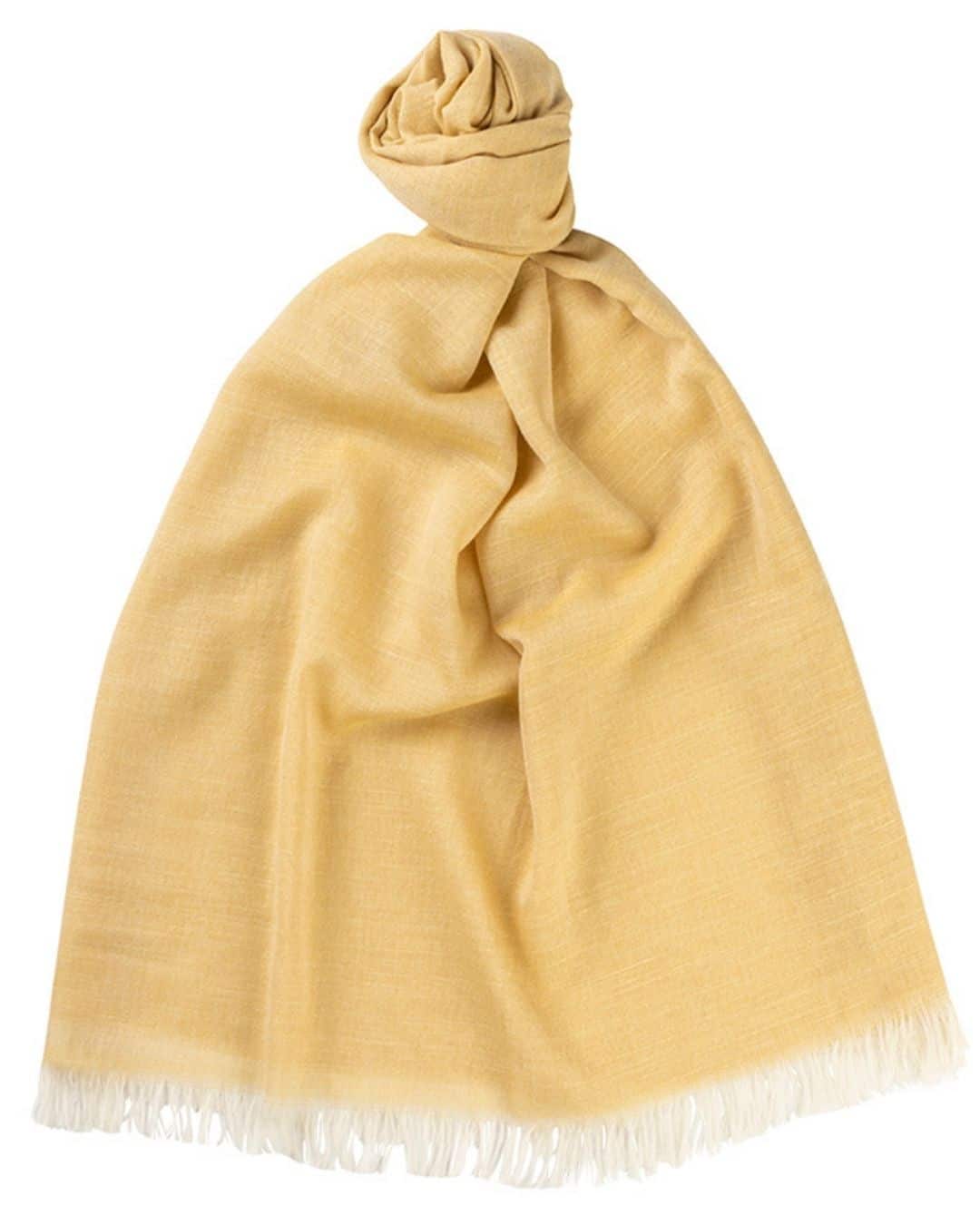 (product) Yellow The Whitby Cashmere Lightweight Stole, Knotted - custom suits nyc bespoke tailor midtown, noho